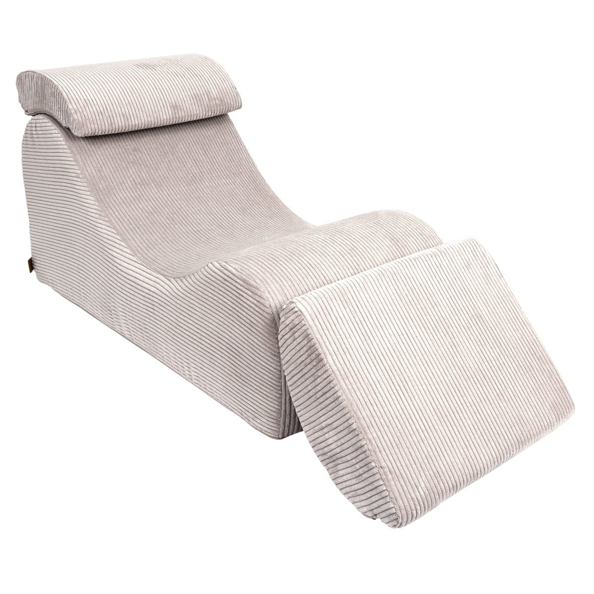 Wave Lounger for Kids & Teens - S-Shape, Velvet Corduroy (Ecru) - Tiny Tugz™
