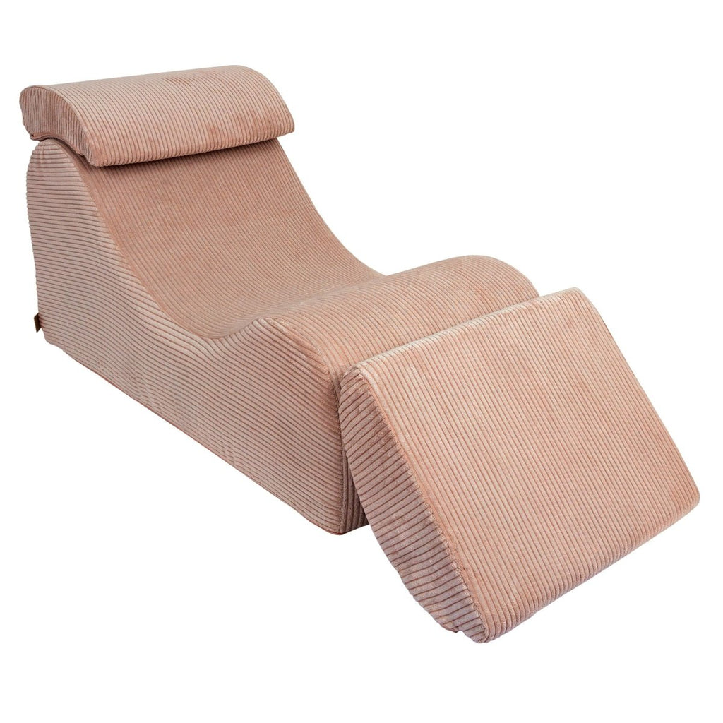 Wave Lounger for Kids & Teens - S-Shape, Velvet Corduroy (Powder Rose) - Tiny Tugz™