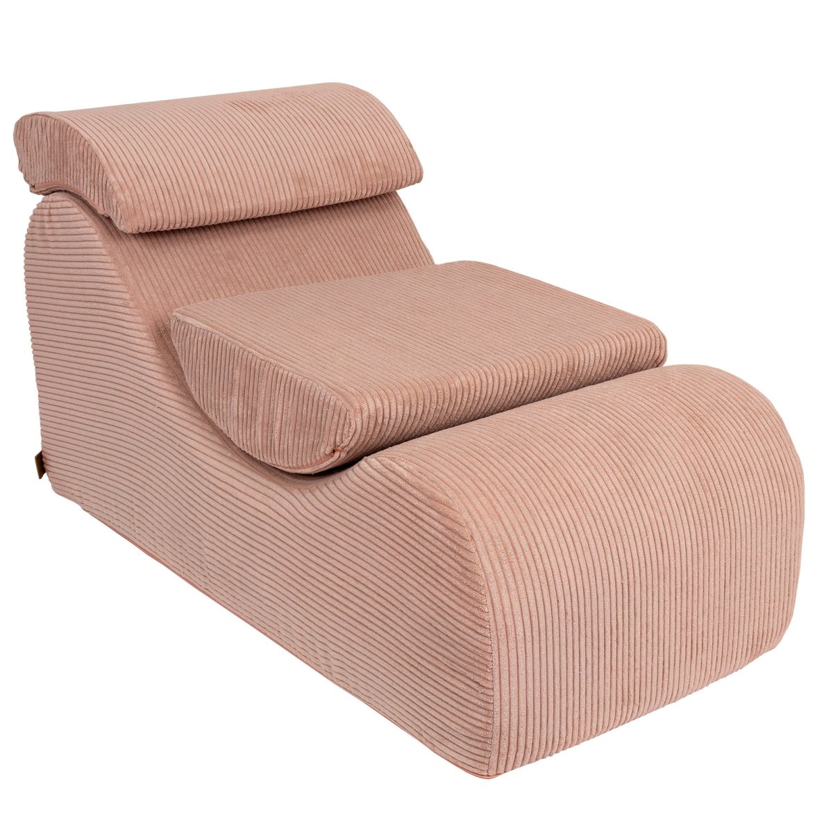 Wave Lounger for Kids & Teens - S-Shape, Velvet Corduroy (Powder Rose) - Tiny Tugz™