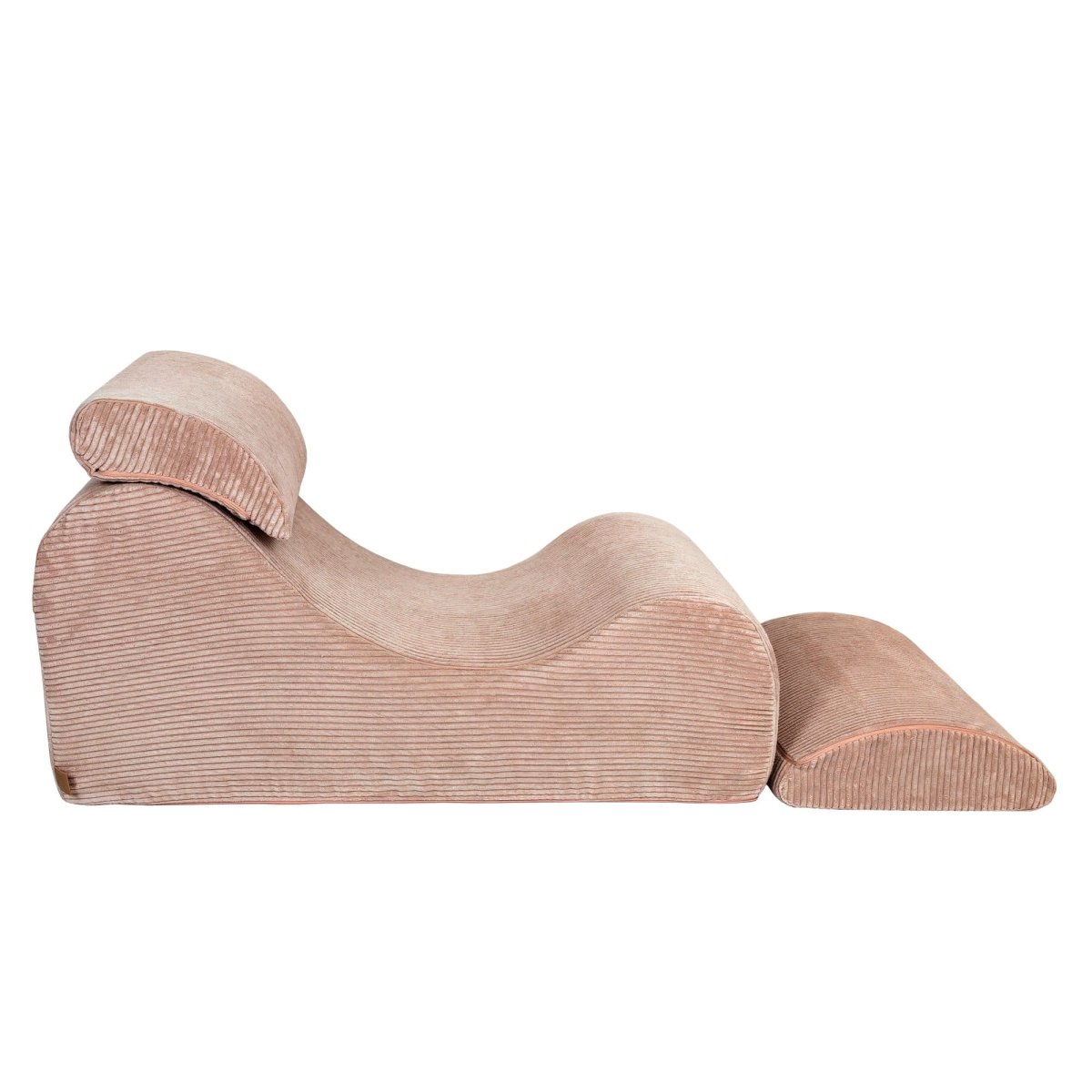 Wave Lounger for Kids & Teens - S-Shape, Velvet Corduroy (Powder Rose) - Tiny Tugz™