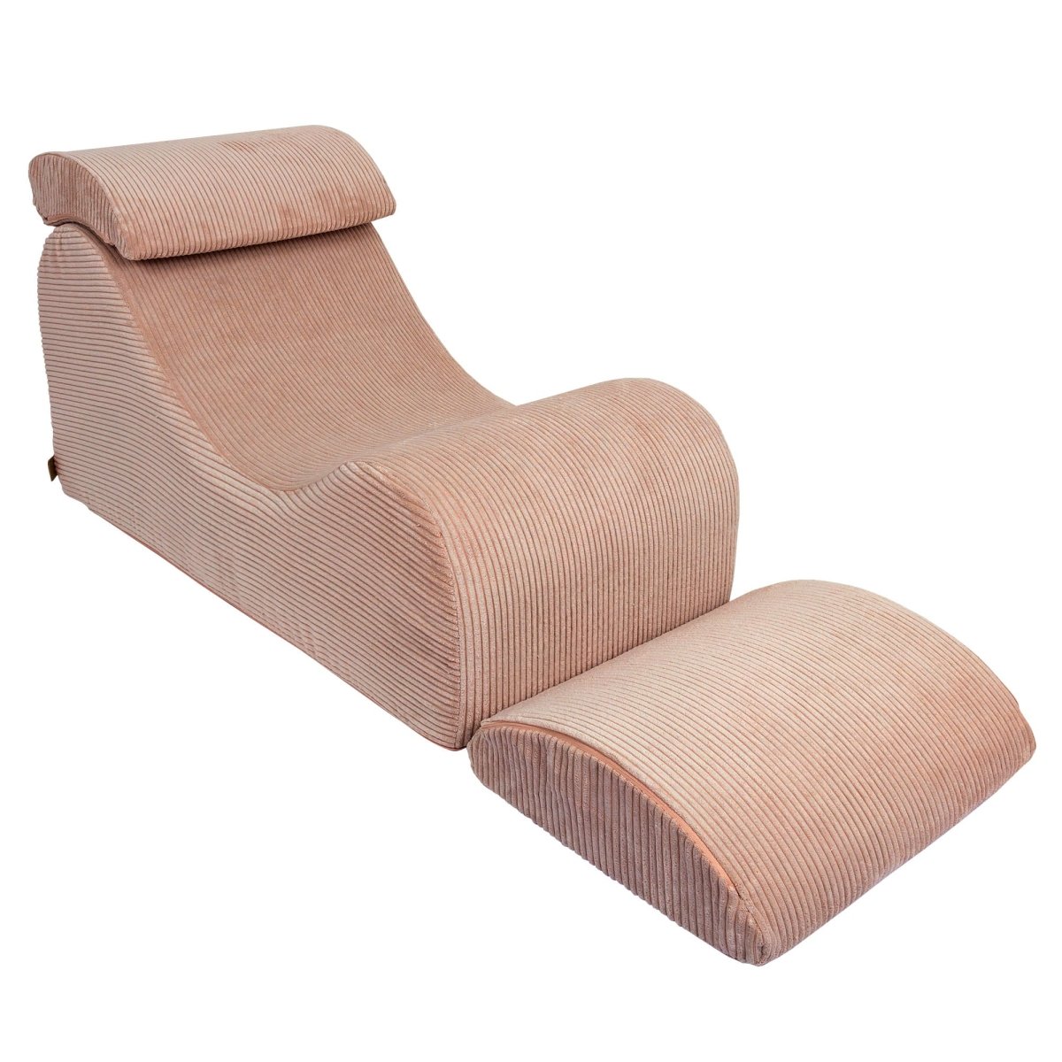 Wave Lounger for Kids & Teens - S-Shape, Velvet Corduroy (Powder Rose) - Tiny Tugz™