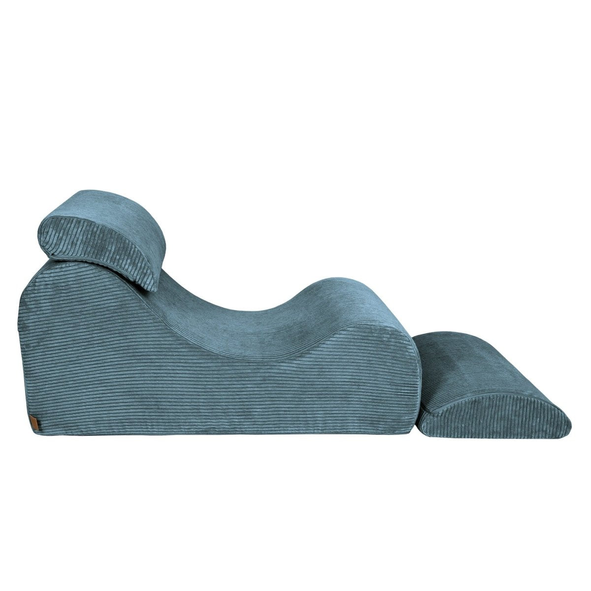 Wave Lounger for Kids & Teens - S-Shape, Velvet Corduroy (Turquoise) - Tiny Tugz™