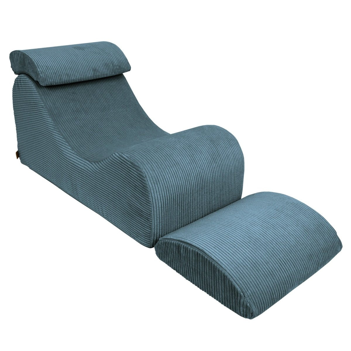 Wave Lounger for Kids & Teens - S-Shape, Velvet Corduroy (Turquoise) - Tiny Tugz™