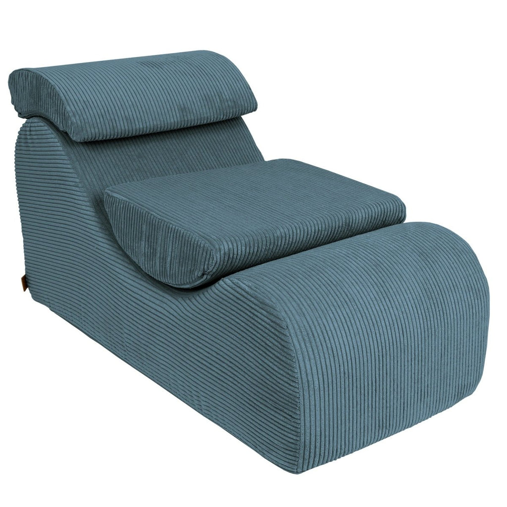 Wave Lounger for Kids & Teens - S-Shape, Velvet Corduroy (Turquoise) - Tiny Tugz™
