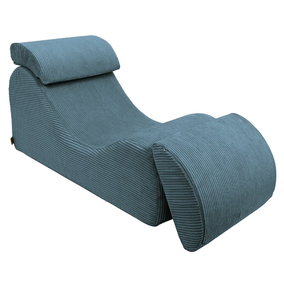 Wave Lounger for Kids & Teens - S-Shape, Velvet Corduroy (Turquoise) - Tiny Tugz™