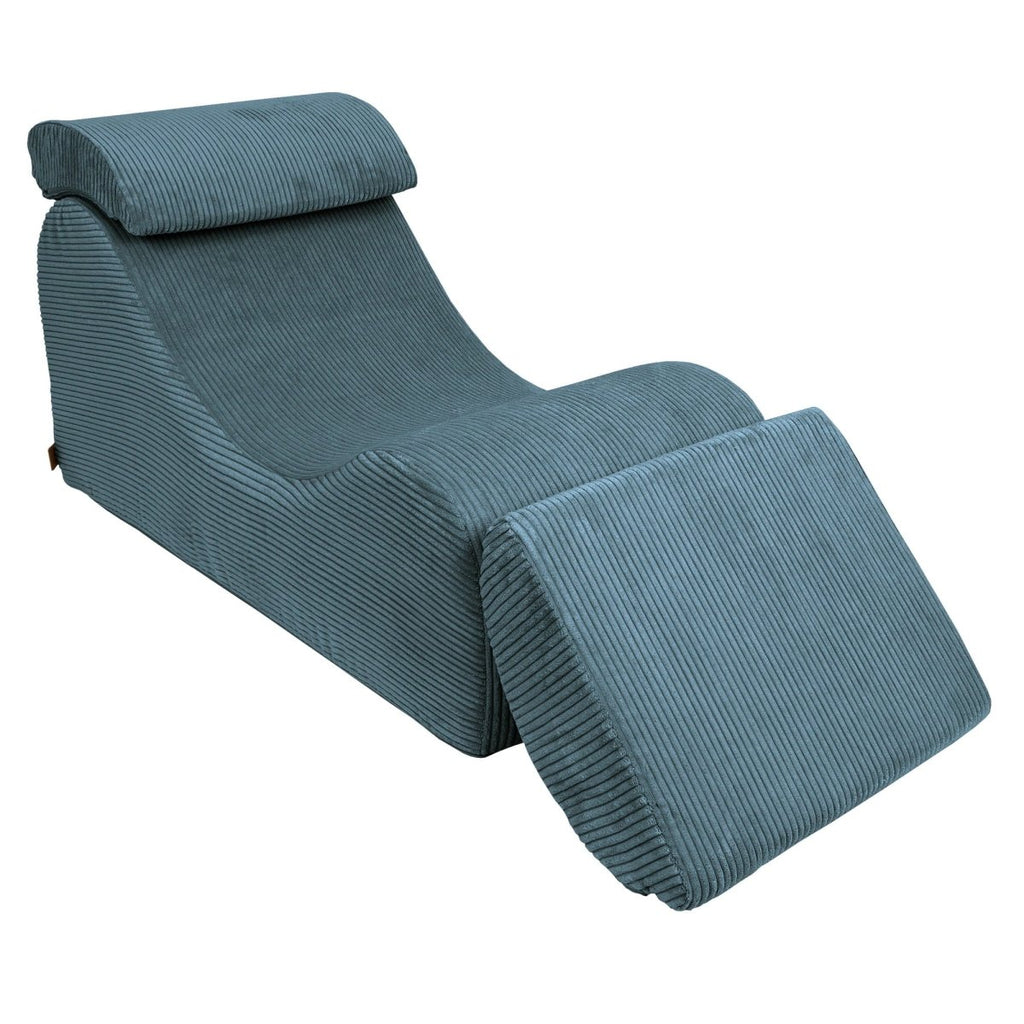 Wave Lounger for Kids & Teens - S-Shape, Velvet Corduroy (Turquoise) - Tiny Tugz™