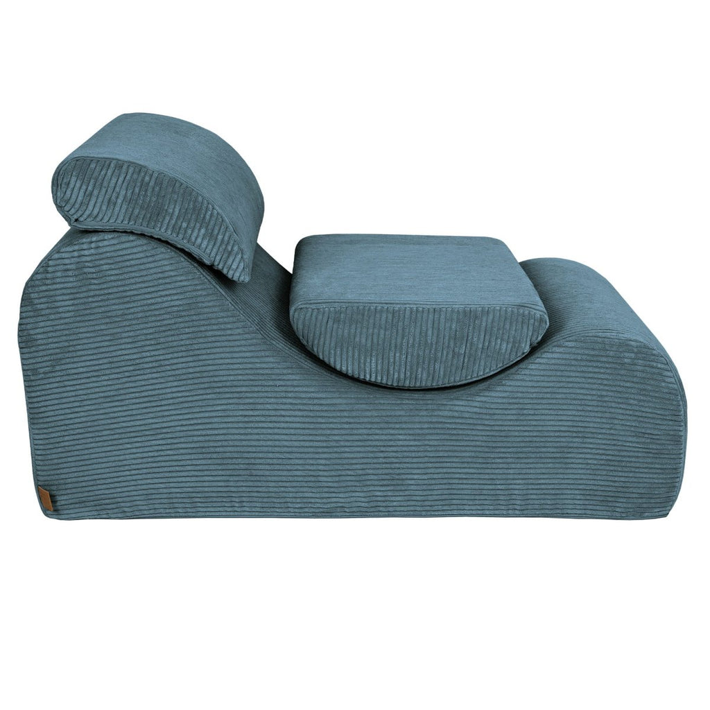 Wave Lounger for Kids & Teens - S-Shape, Velvet Corduroy (Turquoise) - Tiny Tugz™