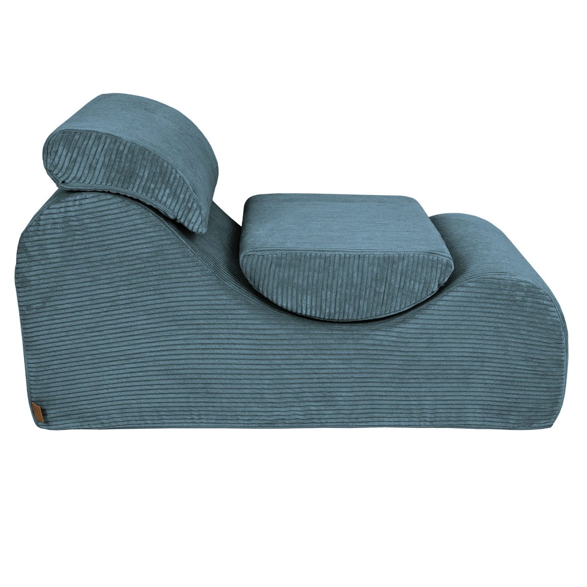 Wave Lounger for Kids & Teens - S-Shape, Velvet Corduroy (Turquoise) - Tiny Tugz™