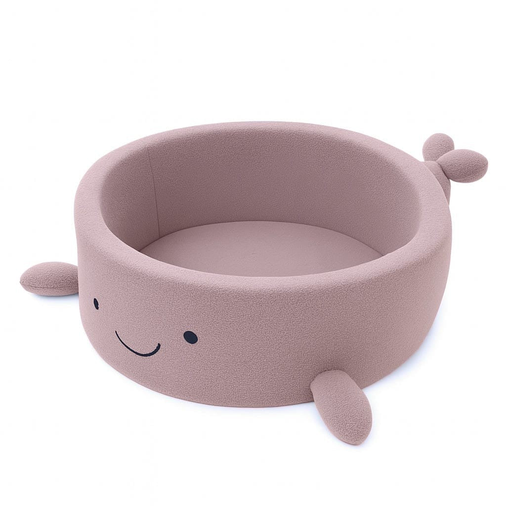 Whale Bouclé Foam Ball Pit (Pink) – Safe Soft Play Pool for Kids (Without Balls) - Tiny Tugz™