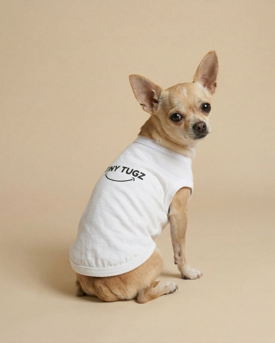 White 100% Organic Cotton Dog T-Shirt - Tiny Tugz™
