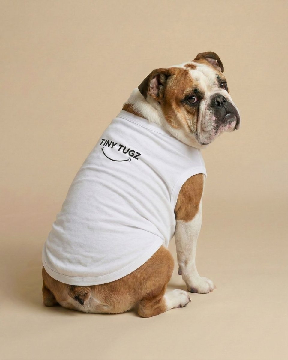 White 100% Organic Cotton Dog T-Shirt - Tiny Tugz™