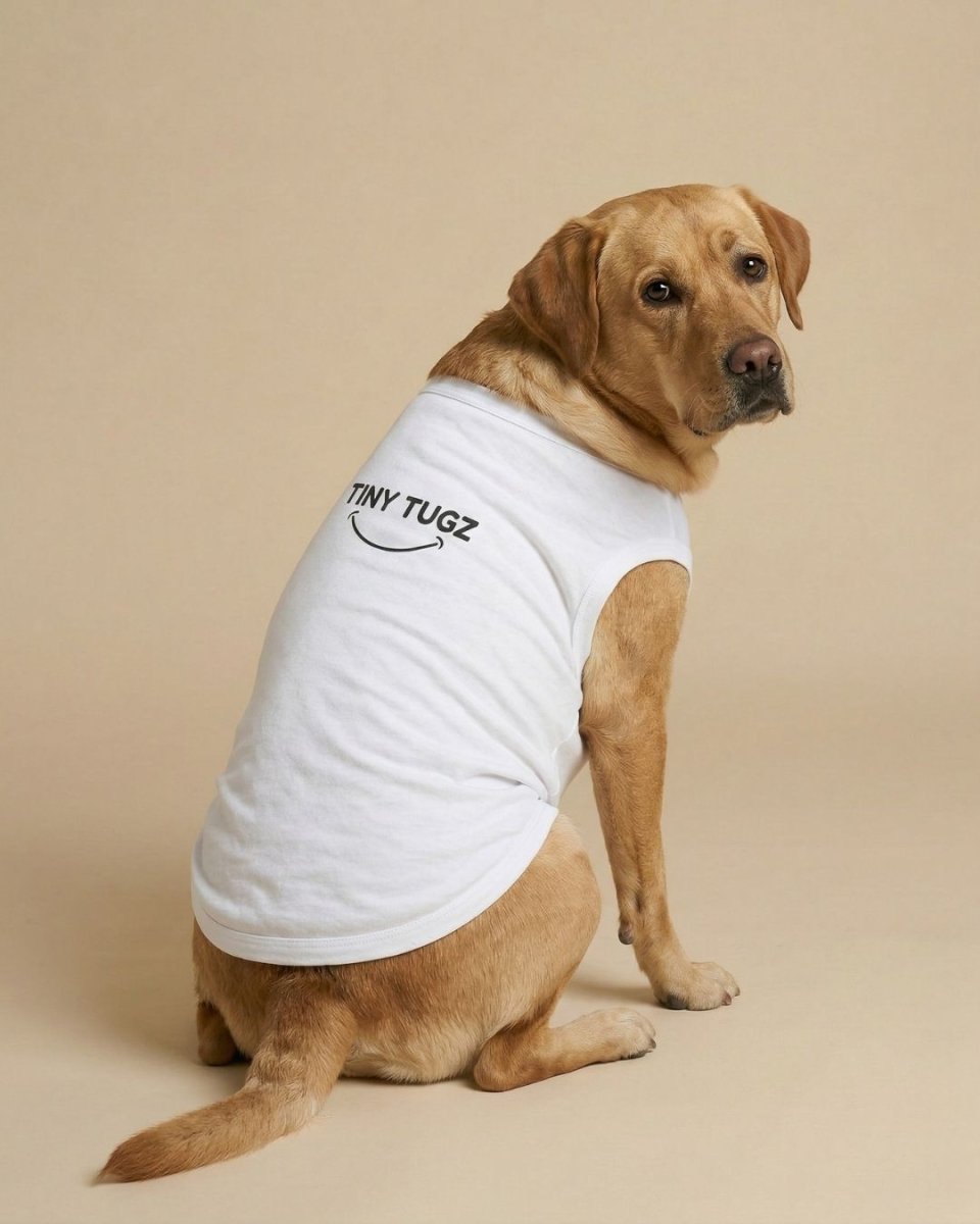 White 100% Organic Cotton Dog T-Shirt - Tiny Tugz™
