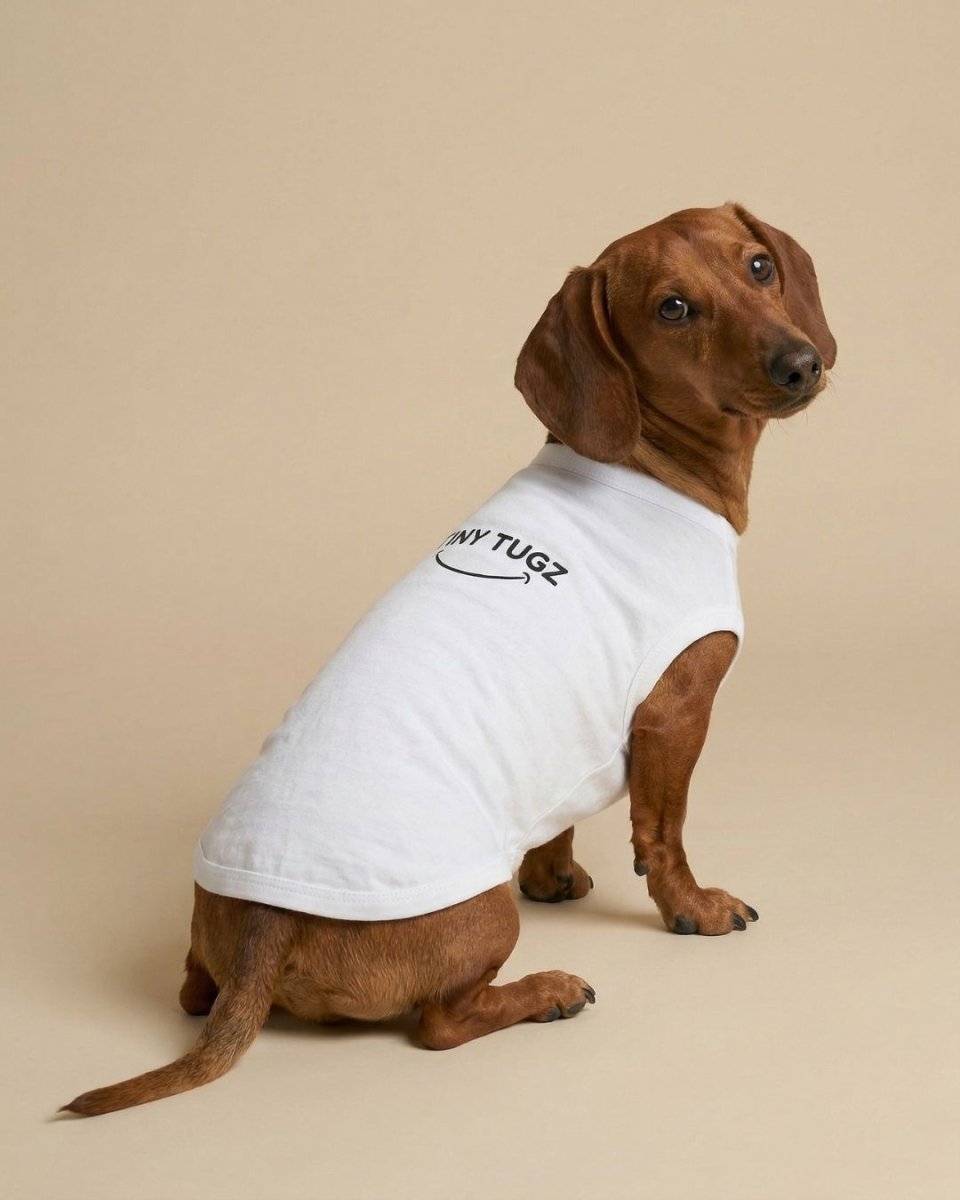 White 100% Organic Cotton Dog T-Shirt - Tiny Tugz™