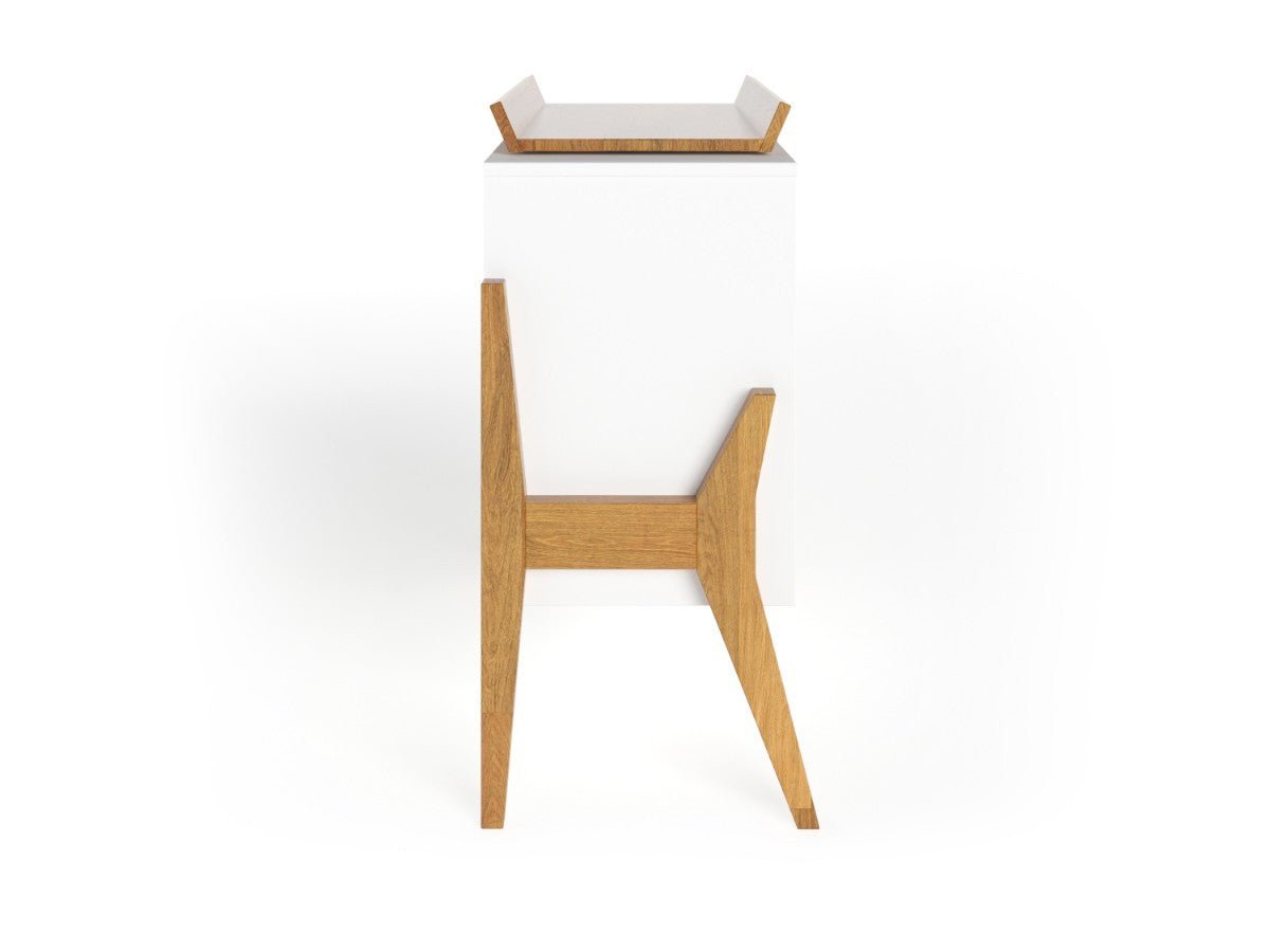 White YappyIcon Solid Oak Changing Top for Nursery Dresser (0–2y) - Tiny Tugz™