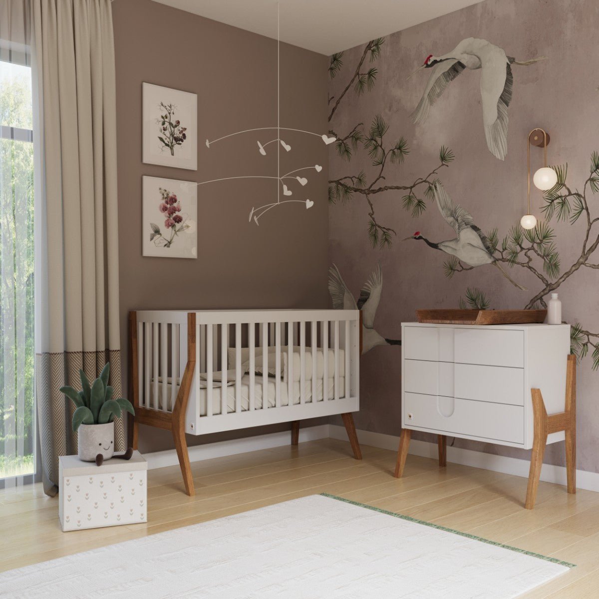 White YappyIcon Solid Oak Changing Top for Nursery Dresser (0–2y) - Tiny Tugz™