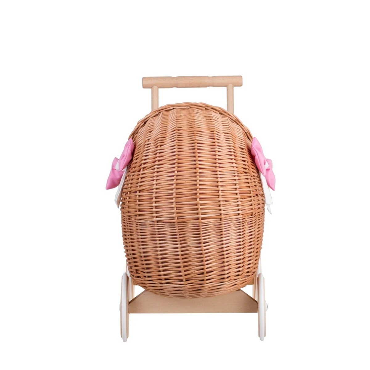 Wicker Doll Pram Lili – Pink Bedding 2 - Tiny Tugz™