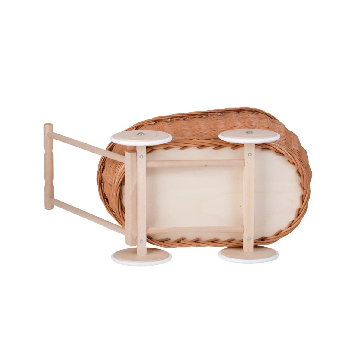 Wicker Doll Stroller Luna – Pink Trim 2 - Tiny Tugz™