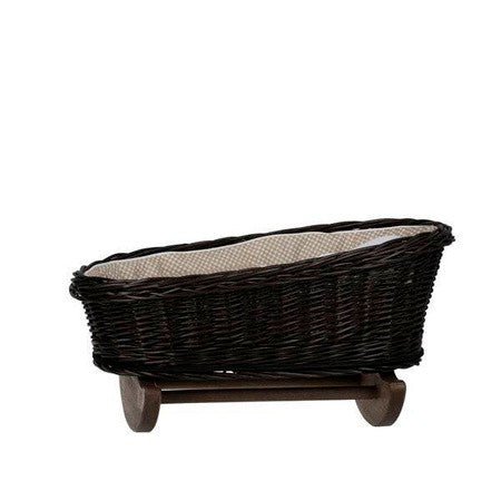 Wicker Rocking Cradle Mimi Dark - Beige Bedding - Tiny Tugz™