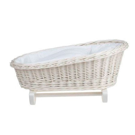 Wicker Rocking Cradle Mimi Light - White Bedding – handwoven Polish wicker cradle, made in Poland