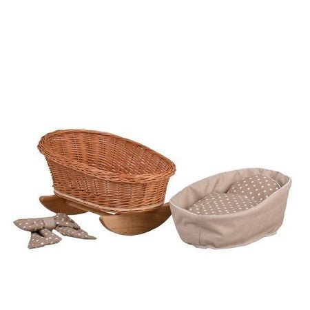 Wicker Rocking Cradle Mimi Natural - Beige Bedding - Tiny Tugz™