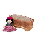 Wicker Rocking Cradle Mimi Natural - Beige Bedding – handwoven Polish wicker cradle, made in Poland
