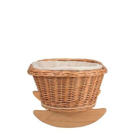 Wicker Rocking Cradle Mimi Natural - White Bedding - Tiny Tugz™