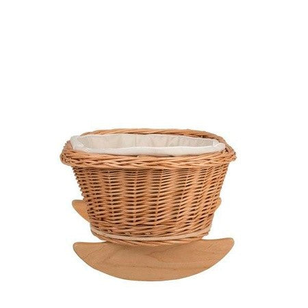 Wicker Rocking Cradle Mimi Natural - White Bedding – handwoven Polish wicker cradle, made in Poland