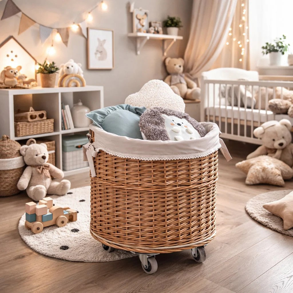 Wicker Storage Basket Caros – handwoven Polish wicker basket, made in Poland