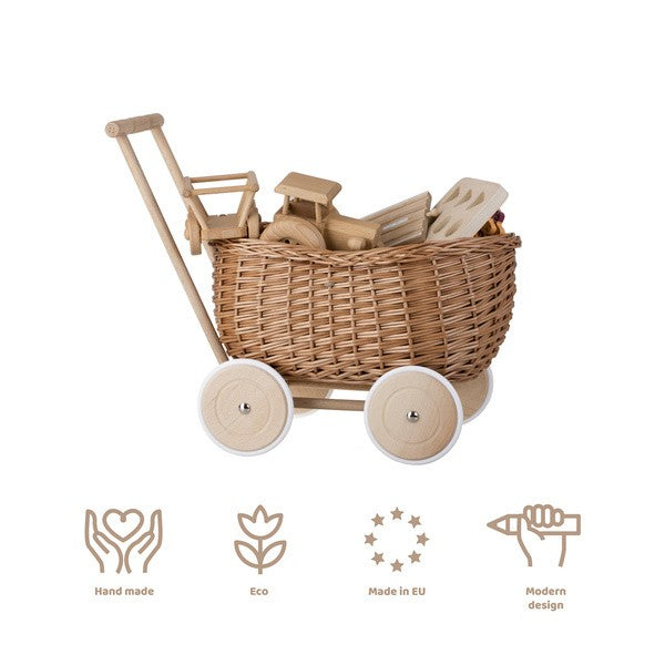 Wicker Toy Trailer – handwoven Polish wicker trailer, made in Poland