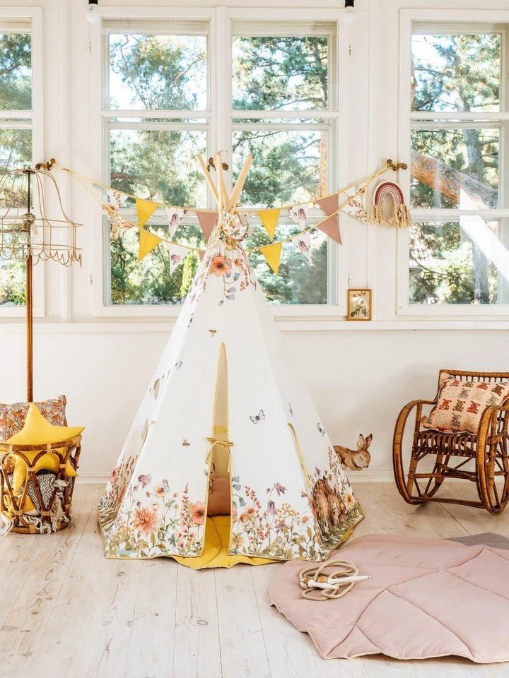 Wildflowers Cotton Teepee Tent for Kids & Toddlers (3y+) - Tiny Tugz™