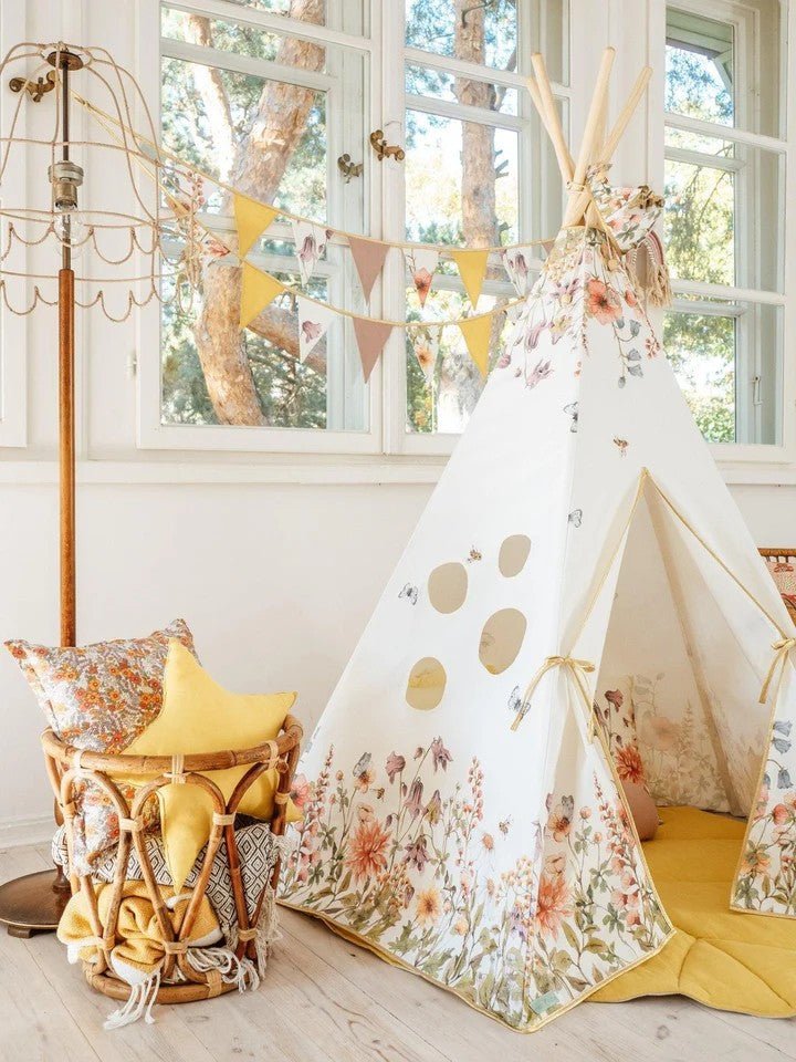 Wildflowers Cotton Teepee Tent for Kids & Toddlers (3y+) - Tiny Tugz™