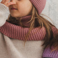 Winter Merino Wool Tube Scarf for Kids - Blush - Tiny Tugz™