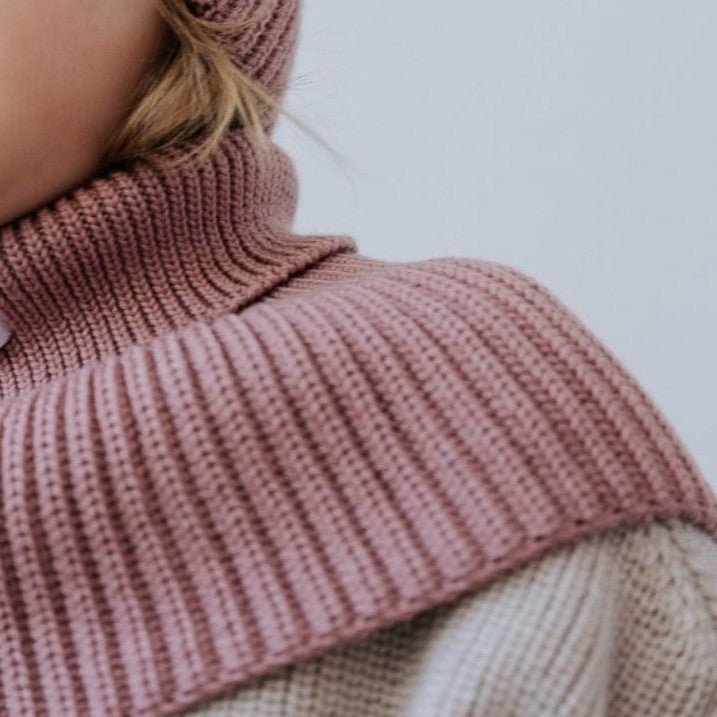 Winter Merino Wool Tube Scarf for Kids - Blush - Tiny Tugz™