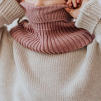 Winter Merino Wool Tube Scarf for Kids - Blush