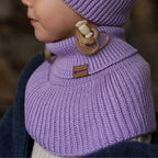 Winter Merino Wool Tube Scarf for Kids - Lilac