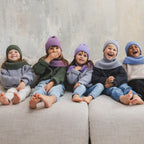 Winter Merino Wool Tube Scarf for Kids - Olive