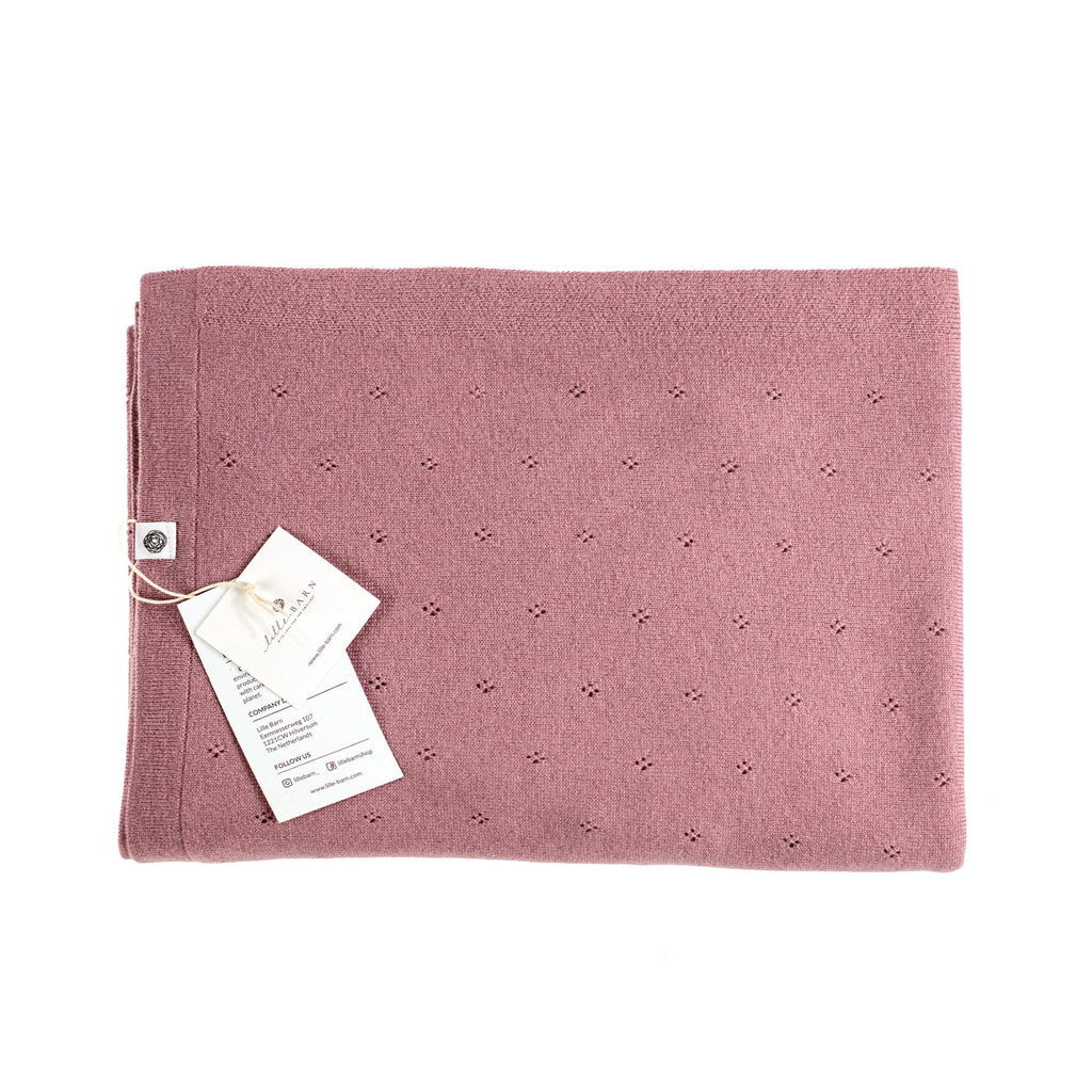 Wool Baby/Children's Blanket / Swaddle Blanket - Pointelle Knit - Merino Wool - Haze