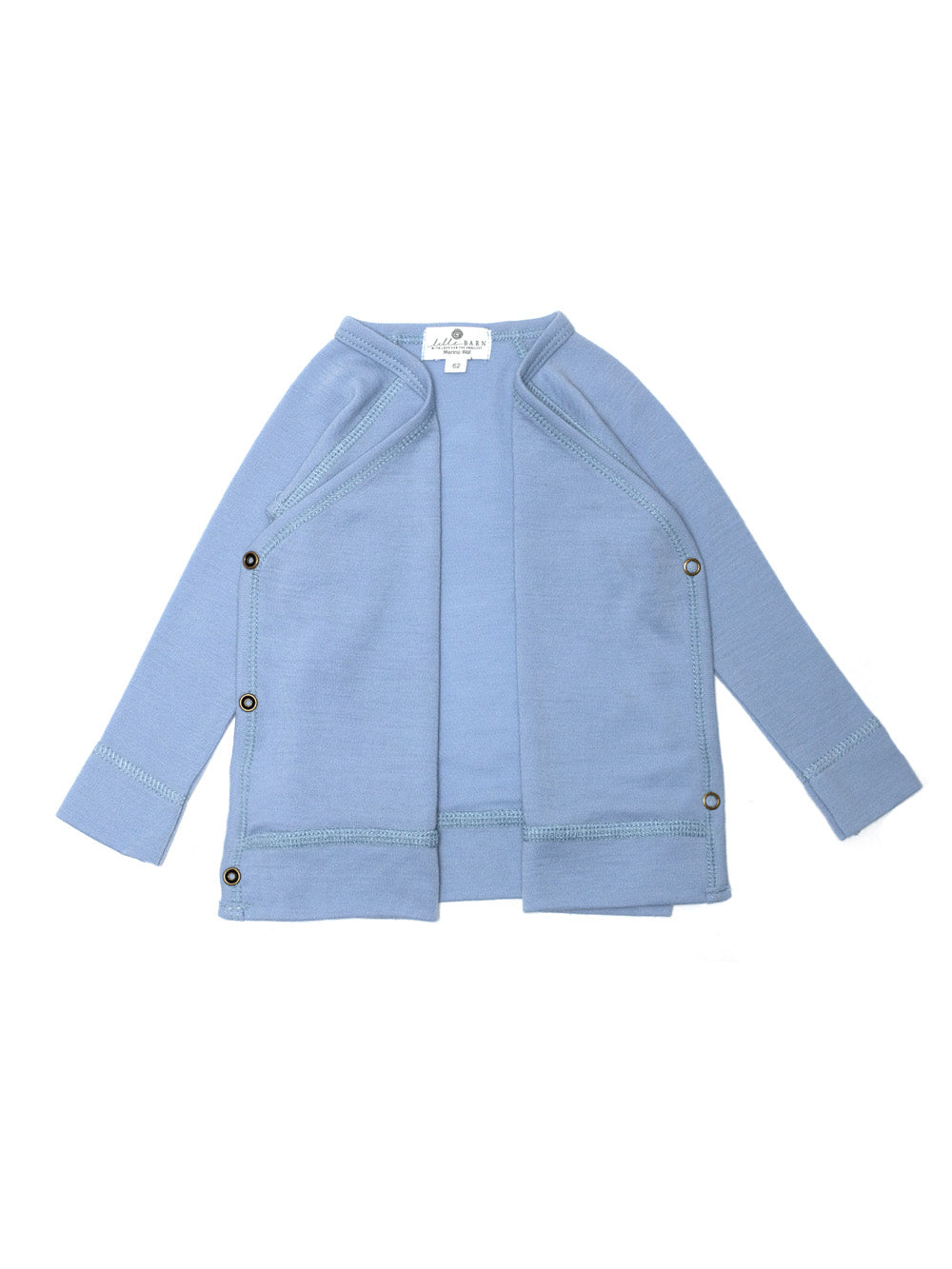 Baby Wool Wrap Sweater - Merino Wool - Blue Fog