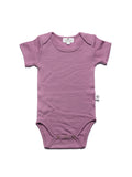 Wool Romper, Short Sleeve - Merino Wool - Lavender Mist