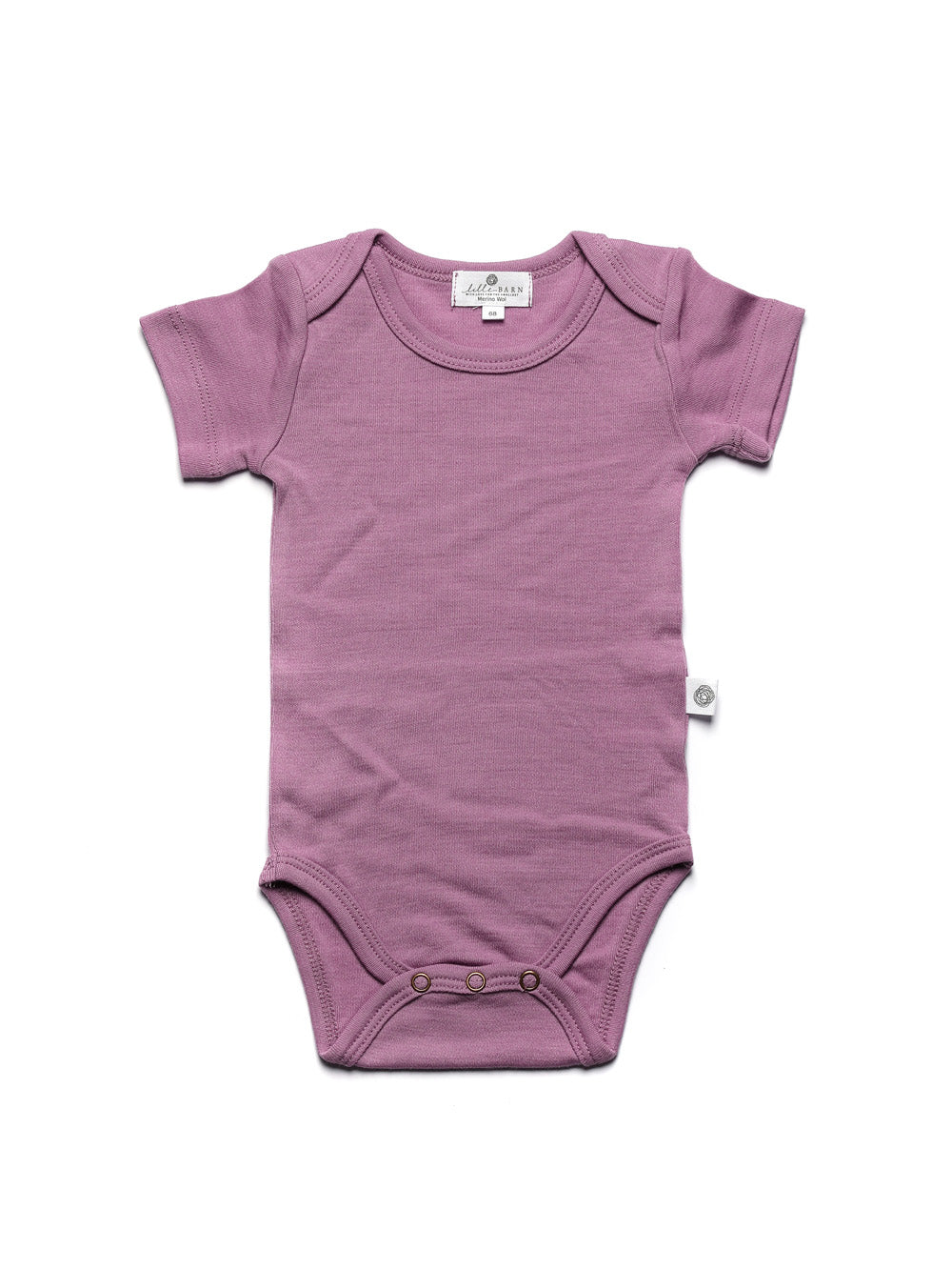 Wool Romper, Short Sleeve - Merino Wool - Lavender Mist