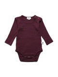 Wool Romper, Long Sleeve - Merino Wool - Fig