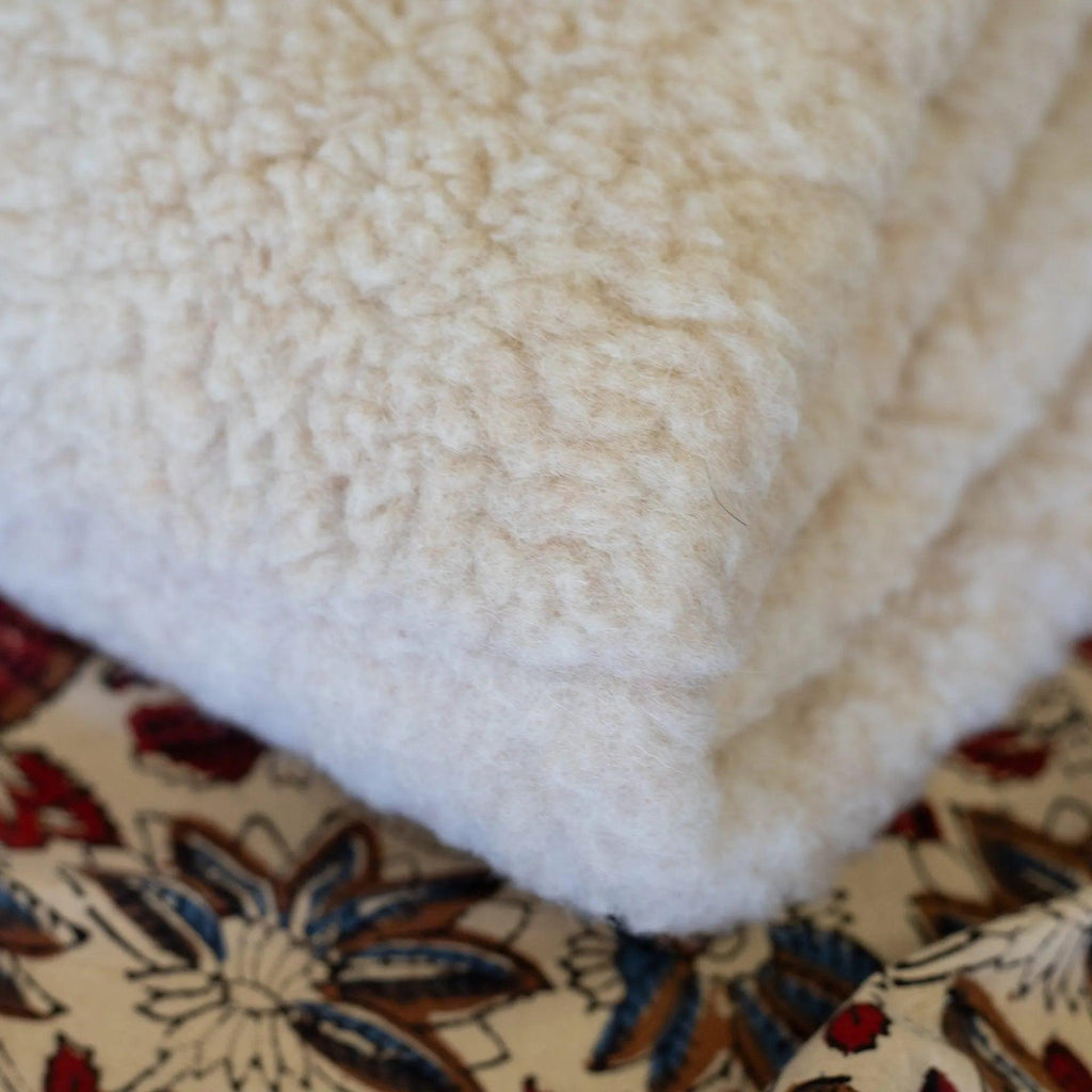 Wool Cradle Blanket Double-Layer - 75 x 100cm - Merino Wool - Almond