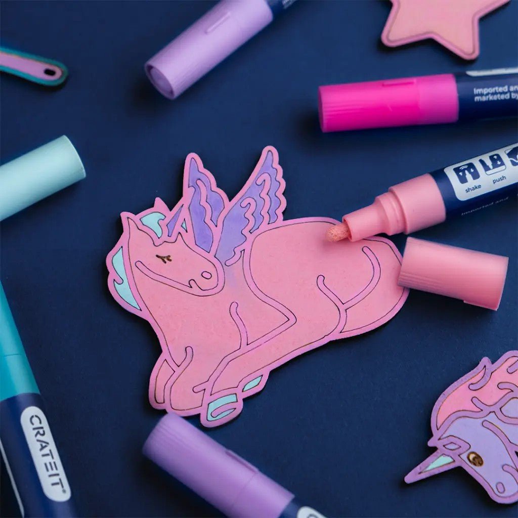 Wonderland Acrylic Markers for Wooden Toys - 3 mm Tip - 6 Pack - Tiny Tugz™