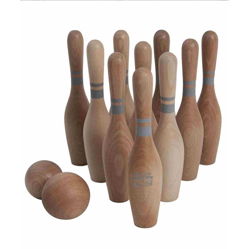 Wooden Bowling Set for Kids & Families (Natural) - Tiny Tugz™