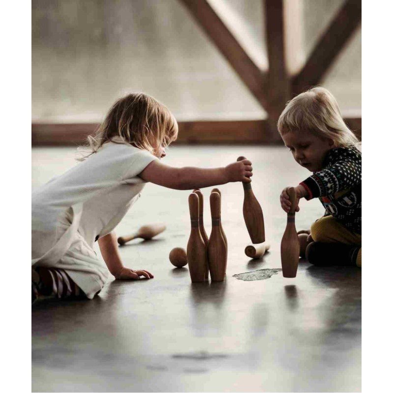 Wooden Bowling Set for Kids & Families (Natural) - Tiny Tugz™