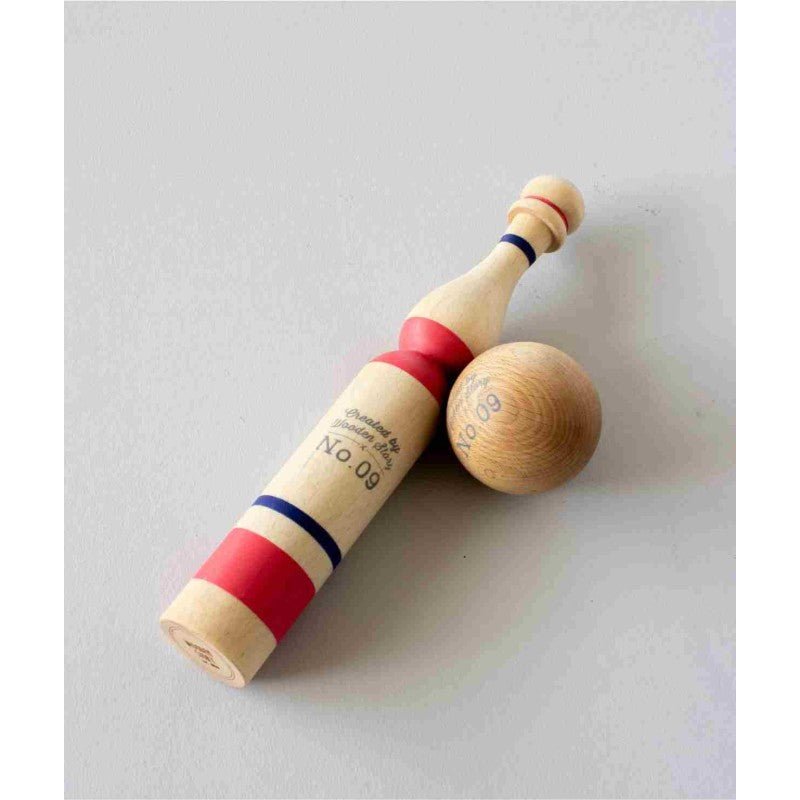 Wooden Bowling Set for Kids & Families (Red) - Tiny Tugz™
