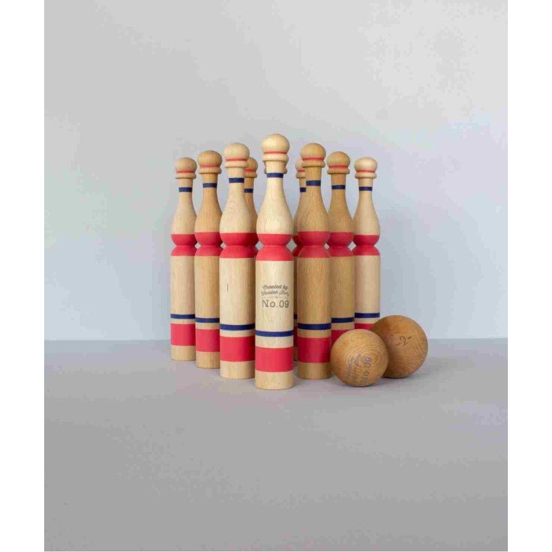 Wooden Bowling Set for Kids & Families (Red) - Tiny Tugz™