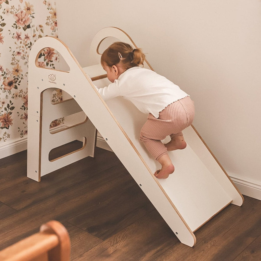 Wooden Indoor Scandinavian-Style Slide for Kids – Smooth Birch Plywood - Tiny Tugz™