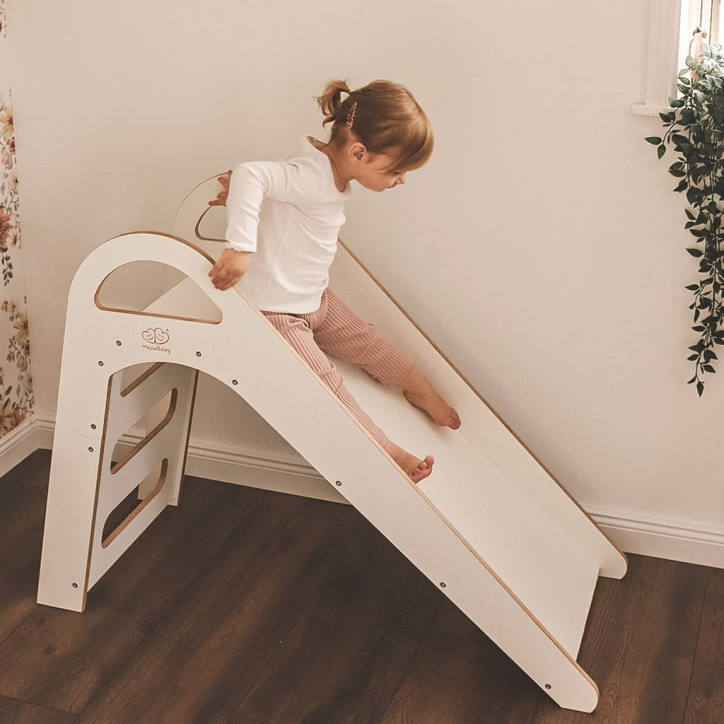 Wooden Indoor Scandinavian-Style Slide for Kids – Smooth Birch Plywood - Tiny Tugz™