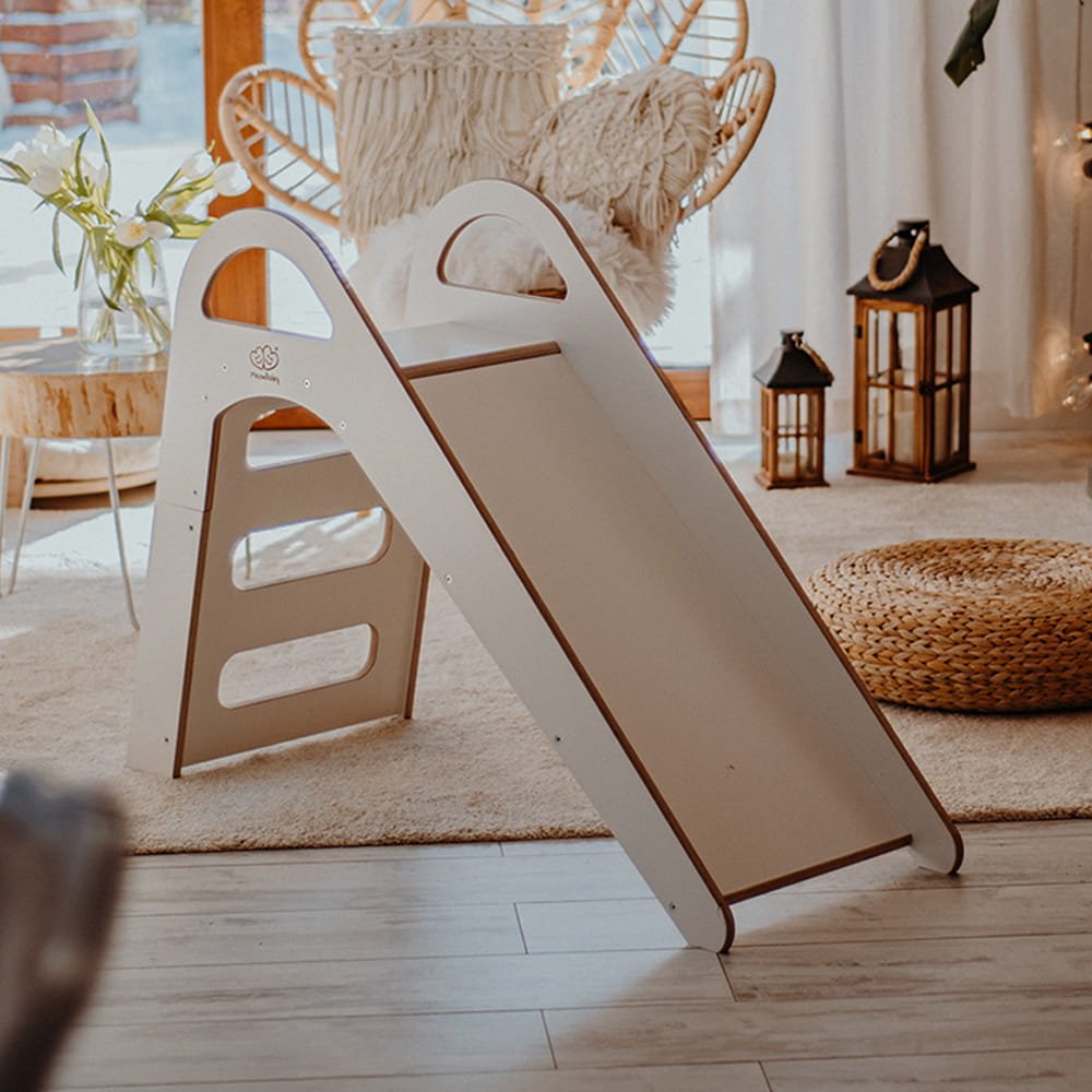 Wooden Indoor Scandinavian-Style Slide for Kids – Smooth Birch Plywood - Tiny Tugz™
